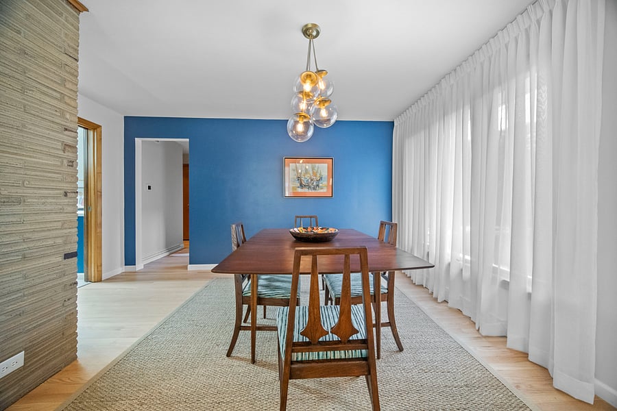 Dining Room showing hallway to bedrooms and entrance to kitchen