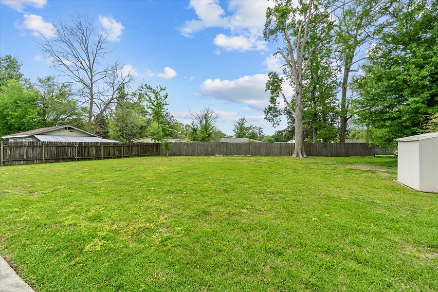 large yard. don't worry you don't have to keep up with it!