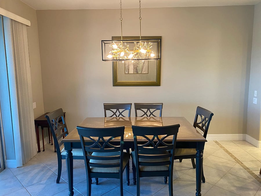 New Dining Table with New Lighting.