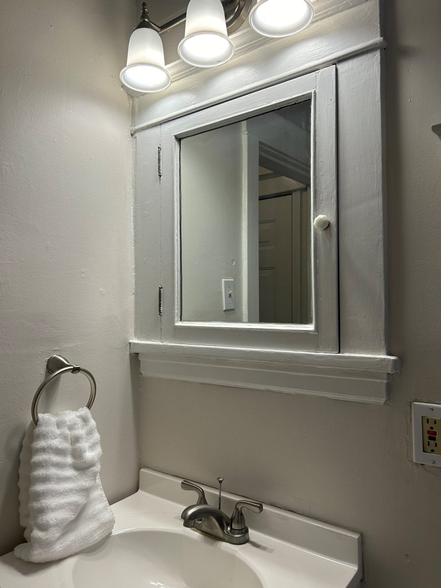 bath with original medicine cabinet!