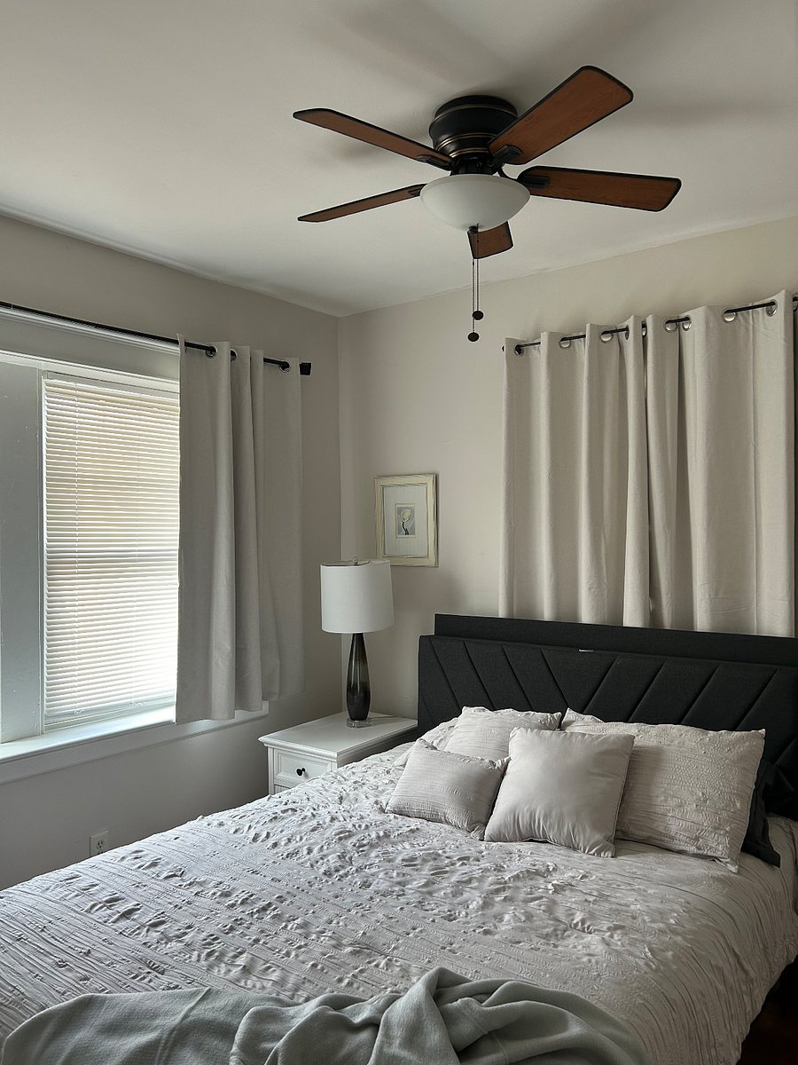 bedroom with new queen bed