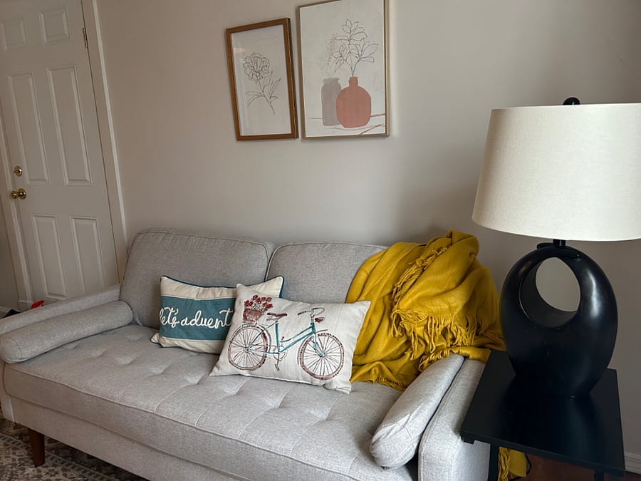 living room with large windows and plenty of light