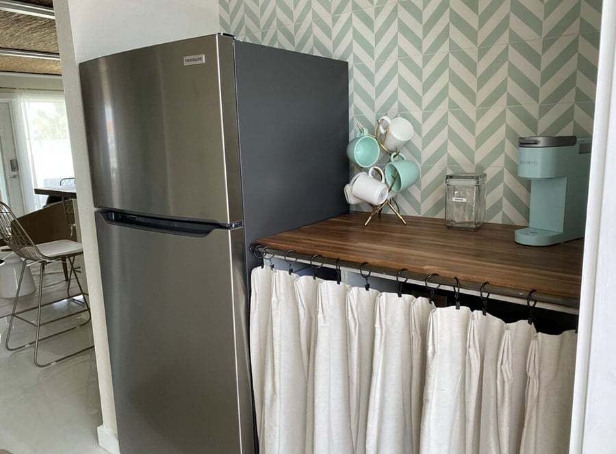 Coffee nook and fridge 