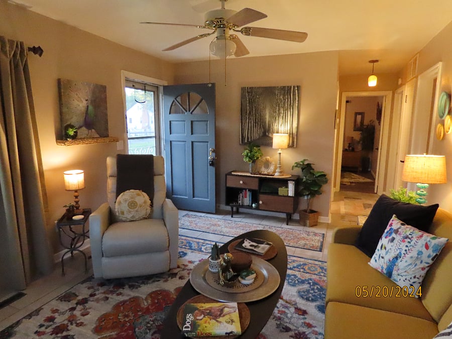 Living Room with  large flat screen TV.