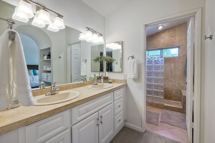 Master bathroom double vanity