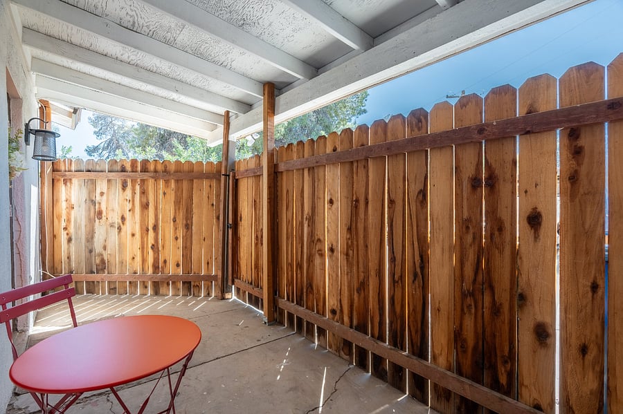 Private back patio