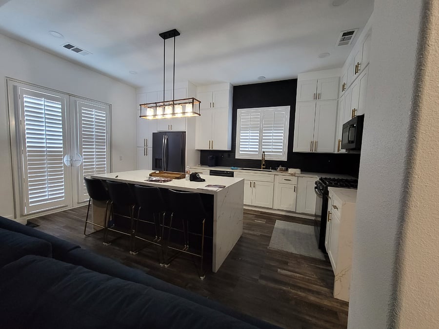 Kitchen and outside patio door