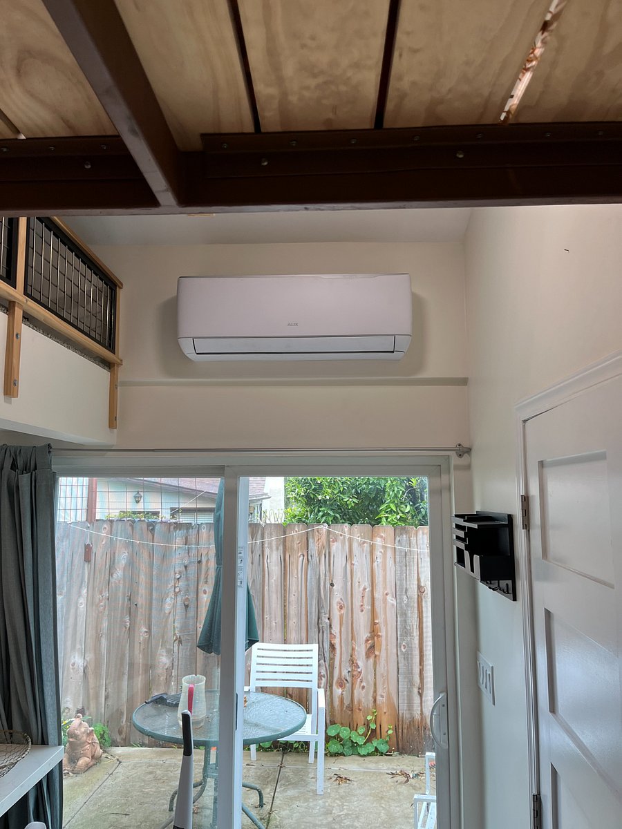Mini-split for heating and cooling.