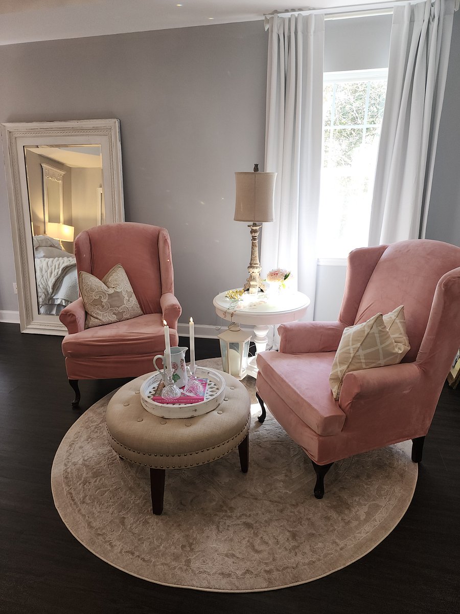 Lovely Seating area in Master Bedroom, great for watching tv or having an evening cocktail; very comfortable for reading 