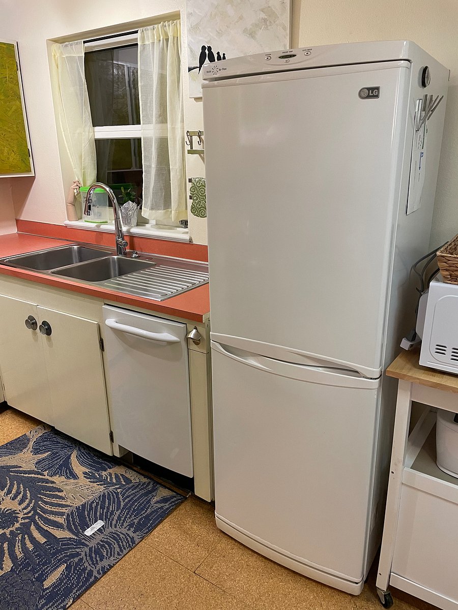 Euro fridge (2/3 size), dishwasher and disposal. restored vintage knobs and cabinetry