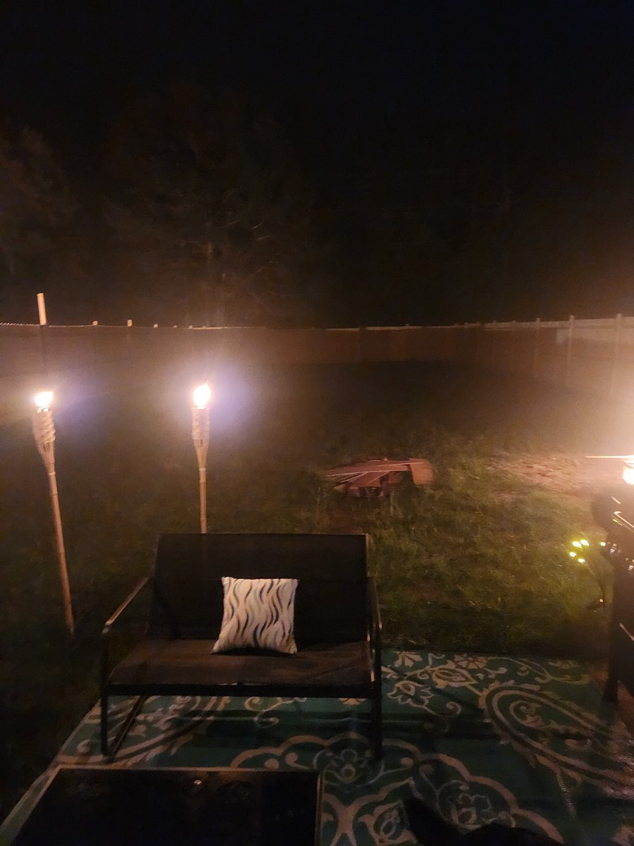 Outdoor seating, grill & fire pit on patio in huge fenced back yard. Fully fenced with a 6ft privacy fence.