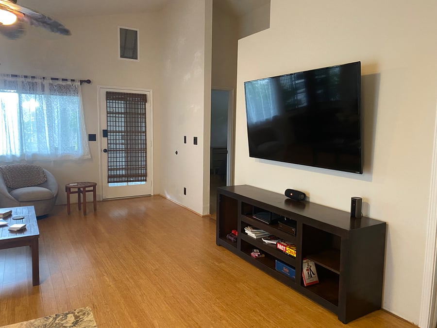 Living room with smart TV