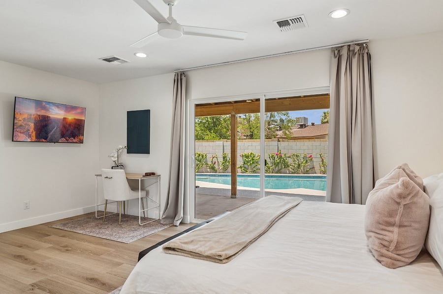 Primary Bedroom With Private Access to the Backyard