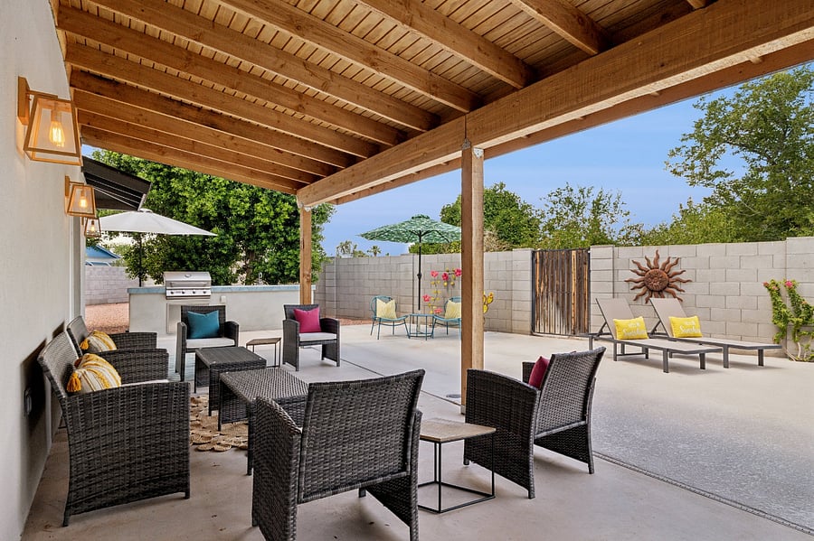 Outdoor Seating and Gas Grill