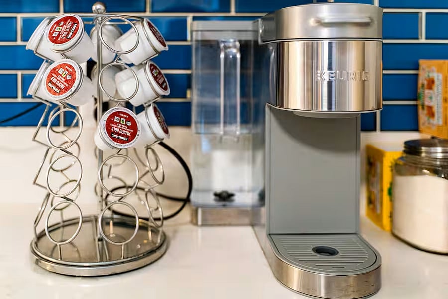 Your morning pick-me-up awaits, enjoy complimentary coffee and tea from our sleek Keurig station.