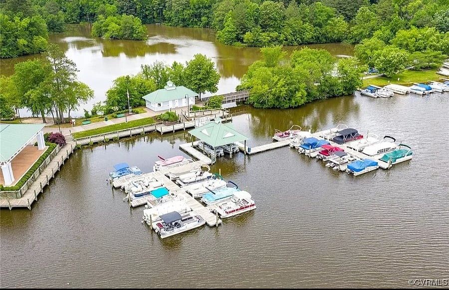 To the left of this photo is the outdoor pavilion where there are movies and concerts for the residents of Woodlake.