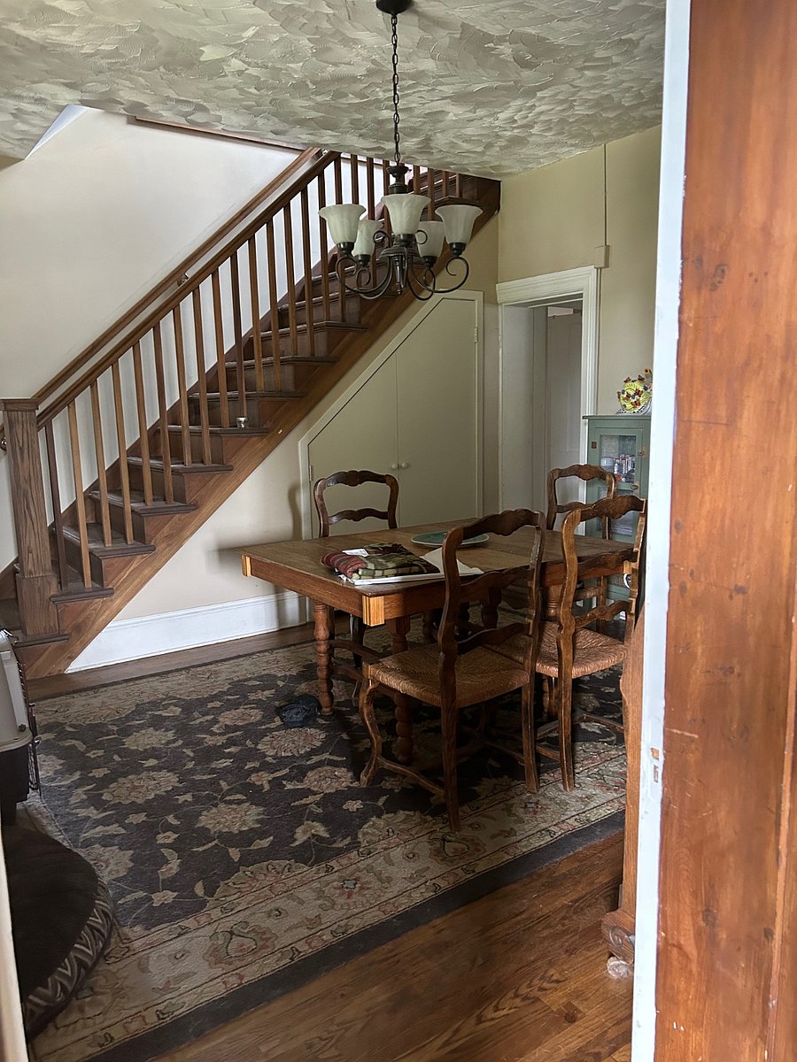 queen bedroom and office/living room is up these stairs
