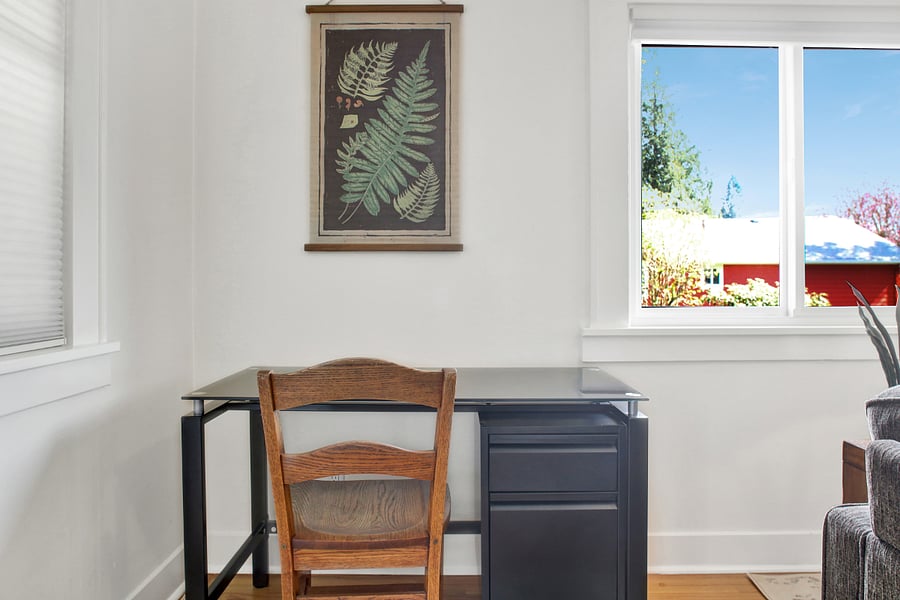 Workspace in living area
