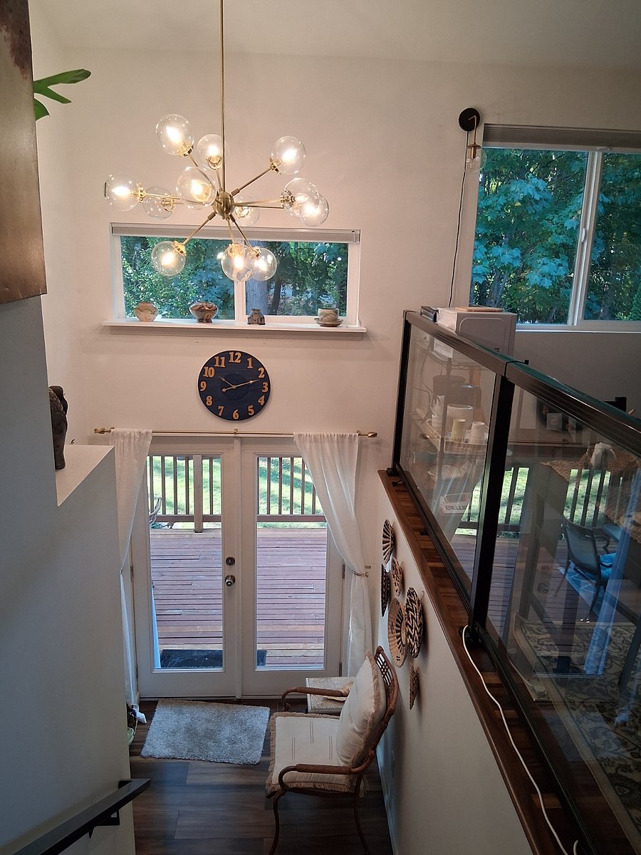 View looking down toward the entry foyer.