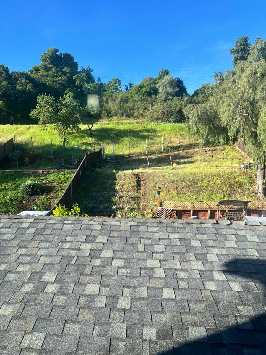 Rear window view to backyard and Santa Teresa hills