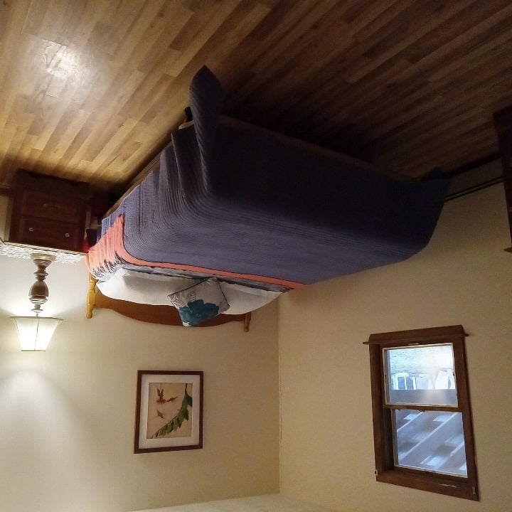 Master bedroom, seasonal bedding change