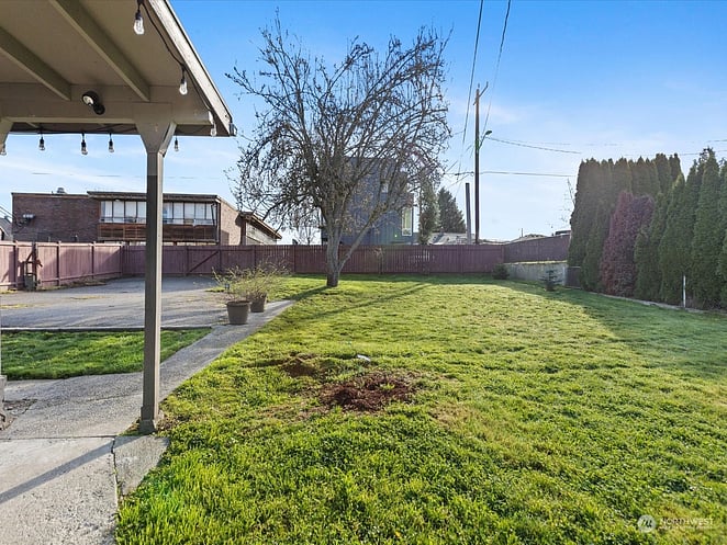 large fenced yard