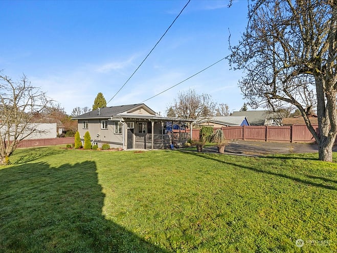 large fenced yard