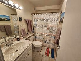 private bathroom, right outside of bedroom door (very close to being a master, and this BR will be for tenant ONLY.