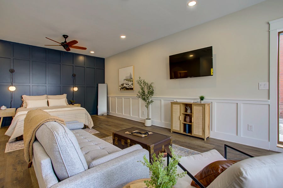 Bedroom and living area