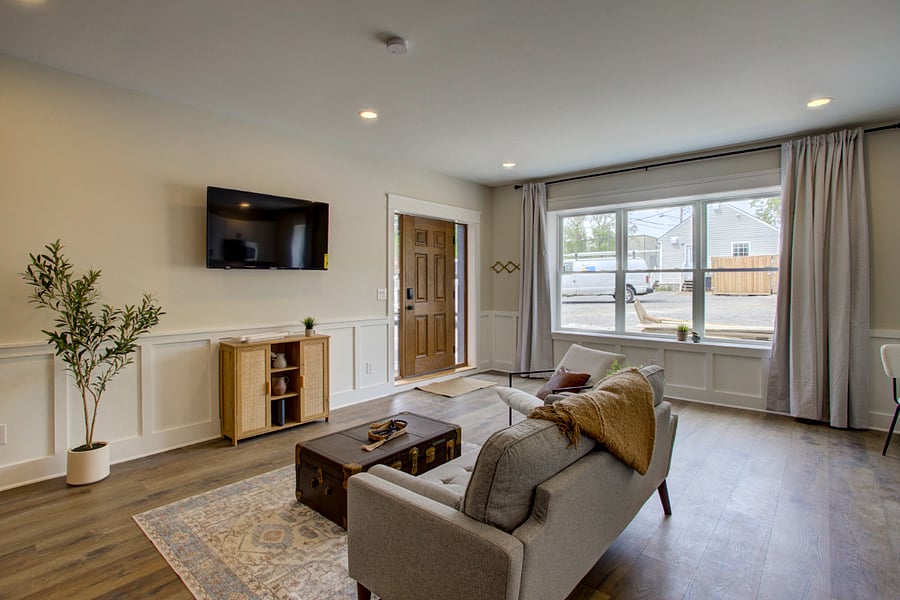 Entry and living area. Full of natural light!