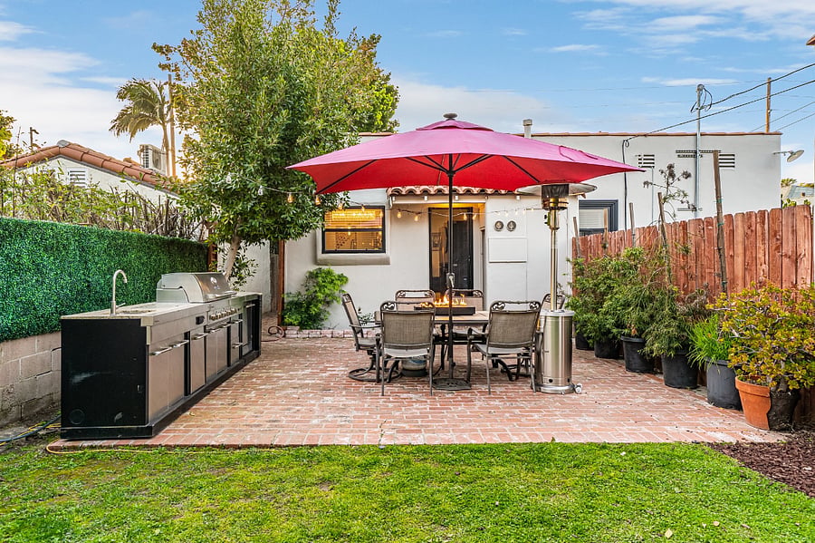 Quiet, private backyard provides a peaceful oasis for enjoying Los Angeles' famous sunny weather!