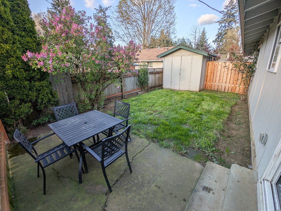 Patio and outdoor furniture right off the slider