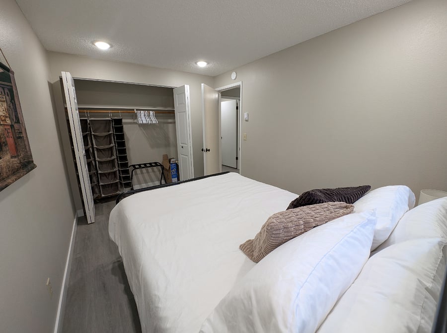 Plenty of storage in closet