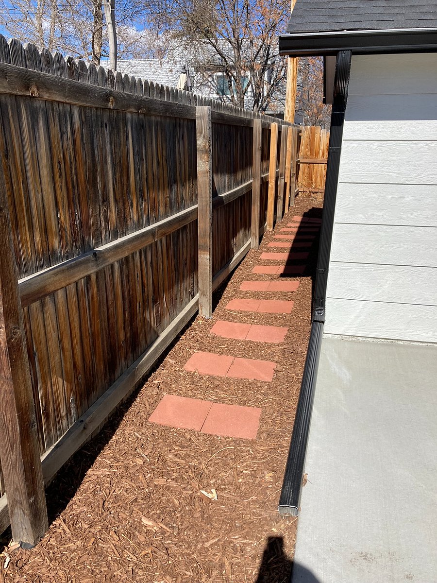 Lighted path from driveway to backyard and entrance to your room