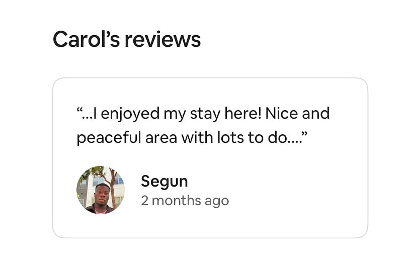 Review from AirBnB