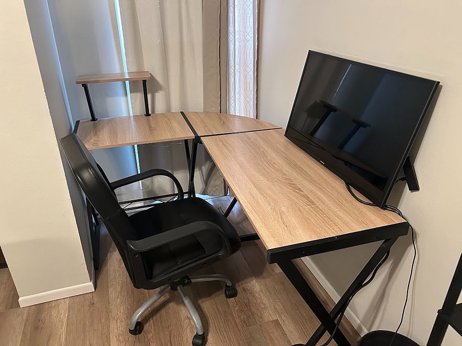 Desk in Master Bedroom, good for work from home!