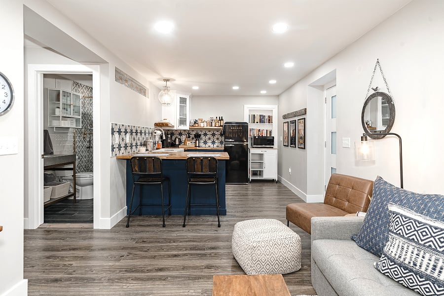 Bar area gives you a dedicated eating space or a wonderful place to hang and keep the cook company.