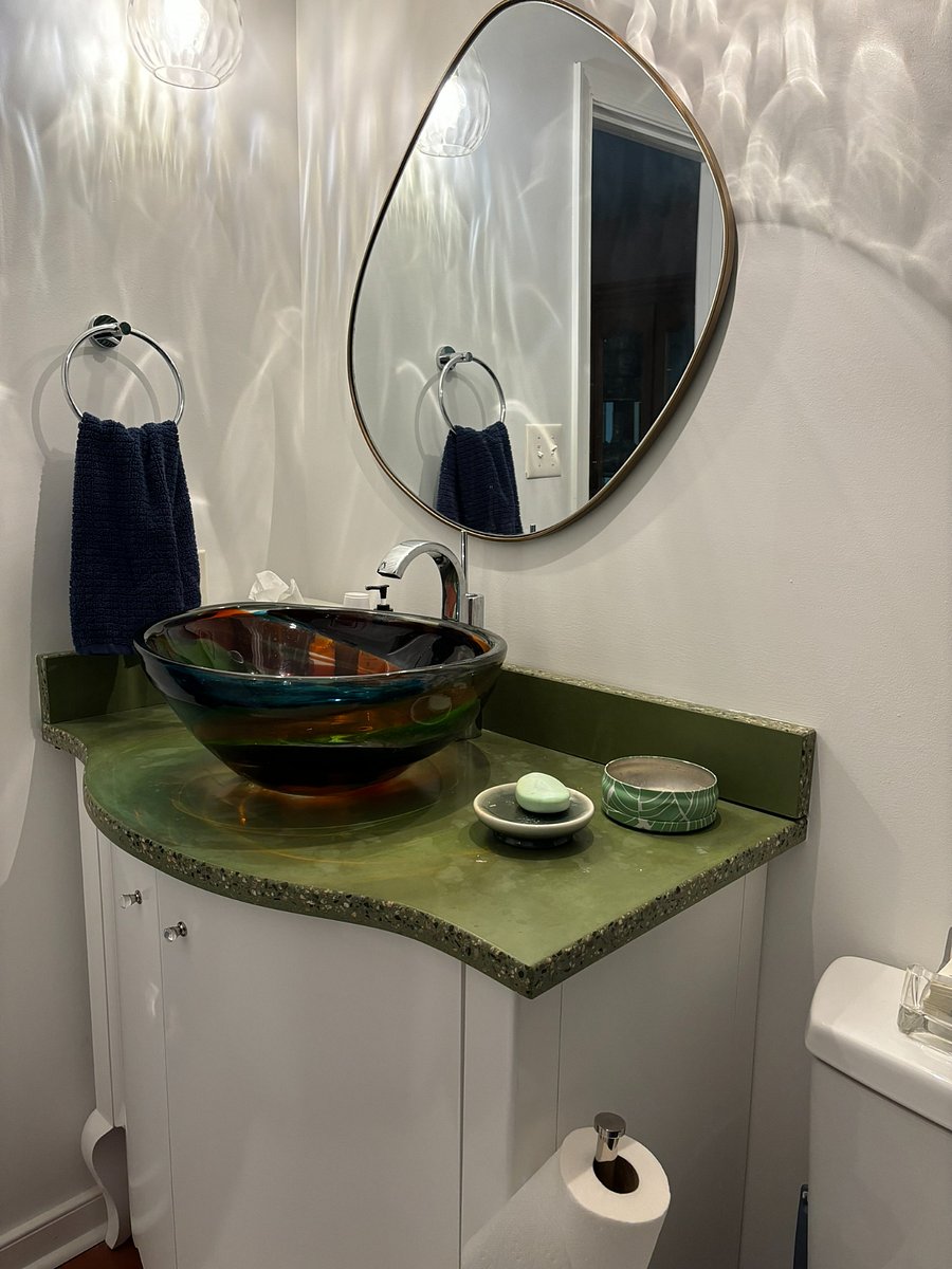 Bathroom basin and mirror