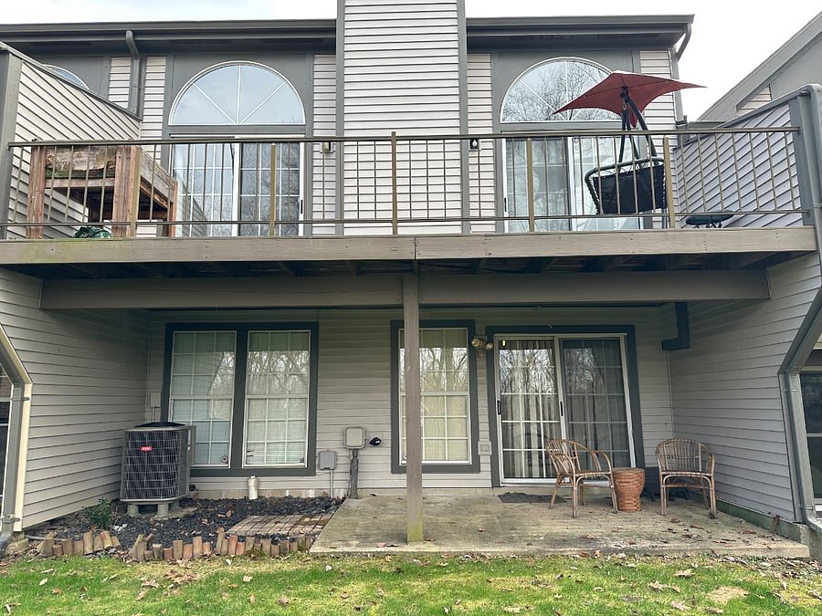 Upper level balcony and lower level patio