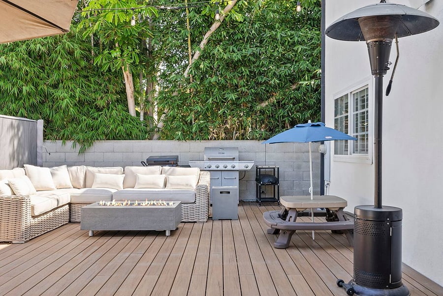 Relax on the spacious outdoor sectional, gather around the fire pit, or fire up the BBQ for an al fresco meal.