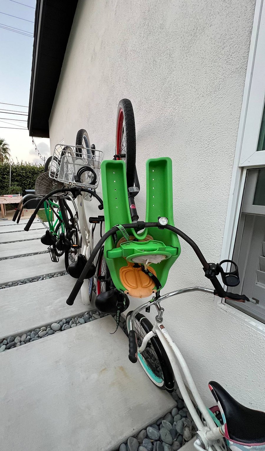 Explore the neighborhood with bikes, convenient bike storage, and child bike seats-perfect for family adventures.