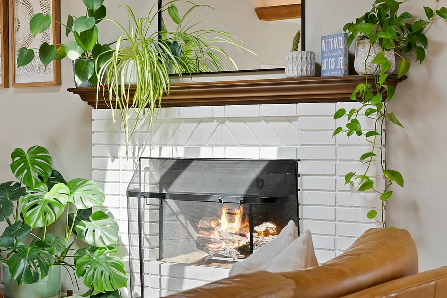 Enjoy the spacious deck with outdoor seating and a fire feature.
