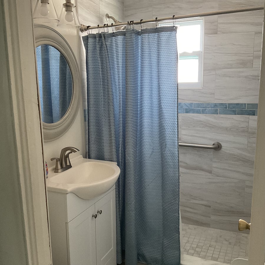 Renovated walk-in shower
