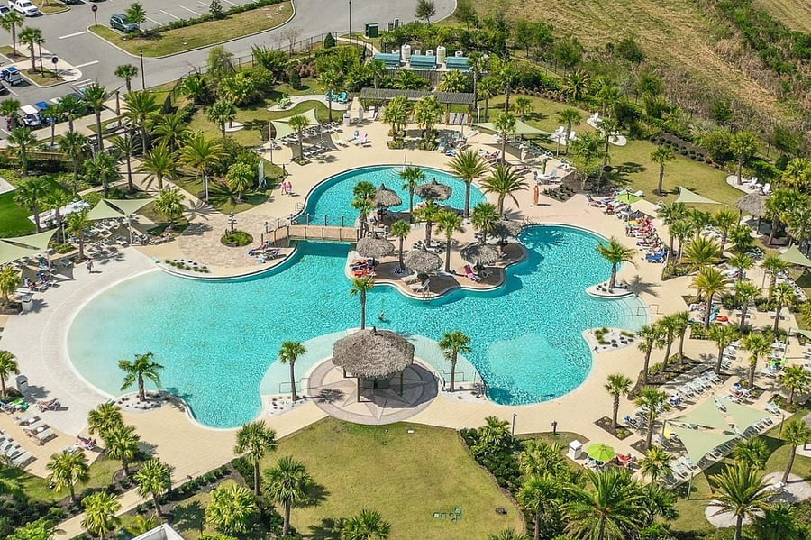 Aerial view of resort-style pool at Town Center