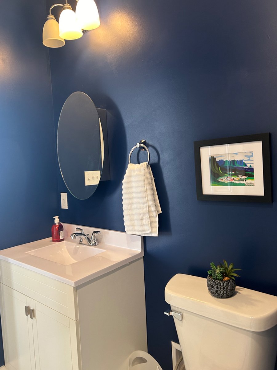 Gorgeous bathroom with medicine cabinet for plenty of storage