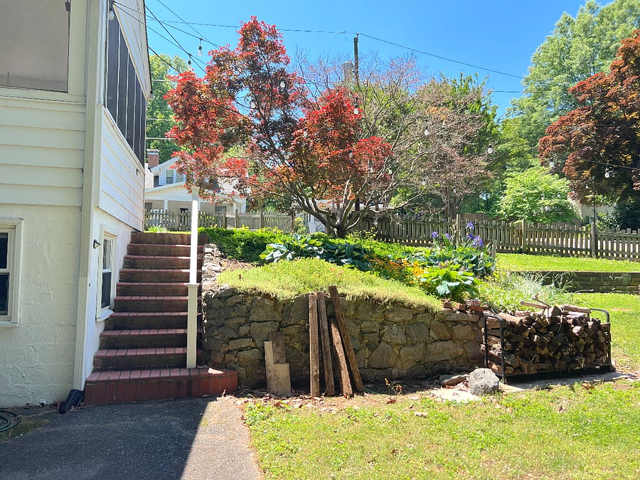 Stairs down to private entrance