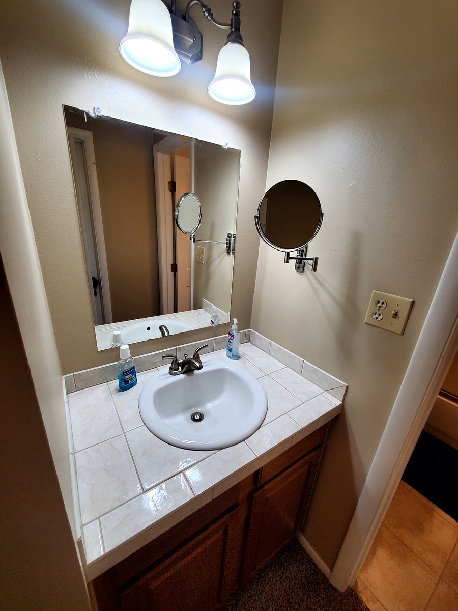 Upstairs sink.