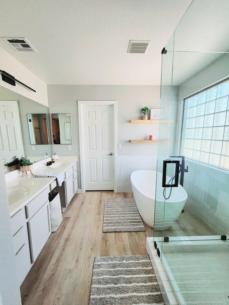 Master Bath with walk-in closet attached. 