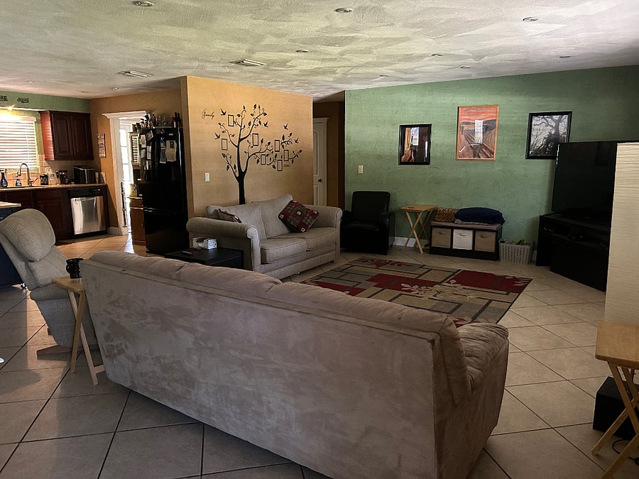 Shared entrance and living room space. Picture taken from front entrance doorway. 