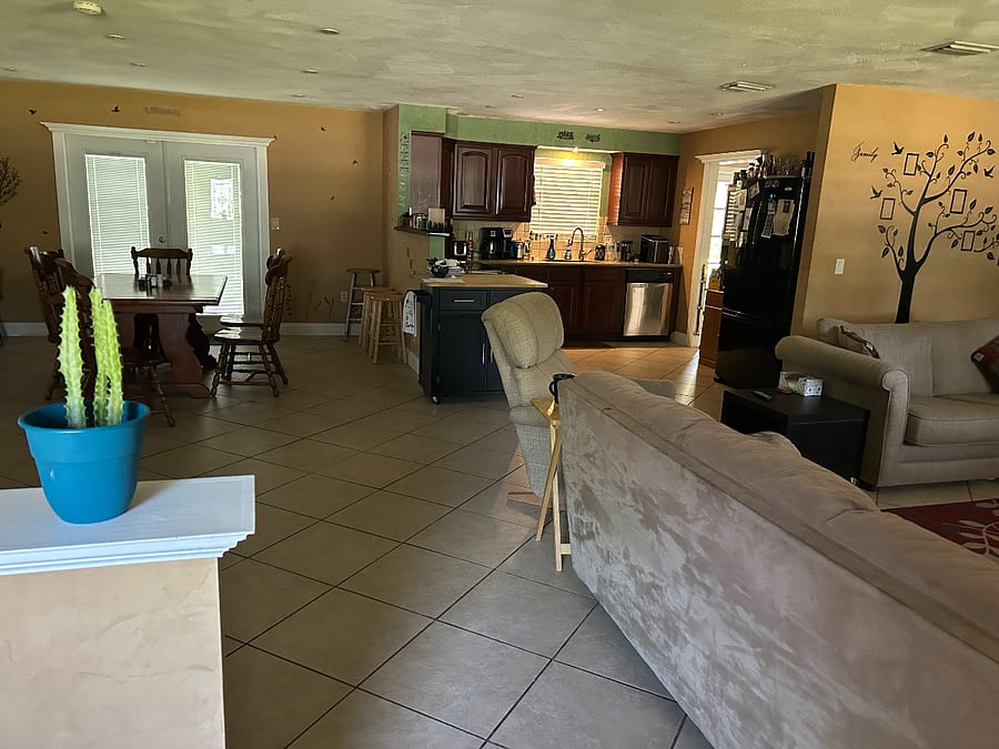 Shared kitchen space.